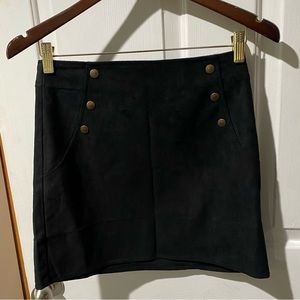 Suede mini skirt
